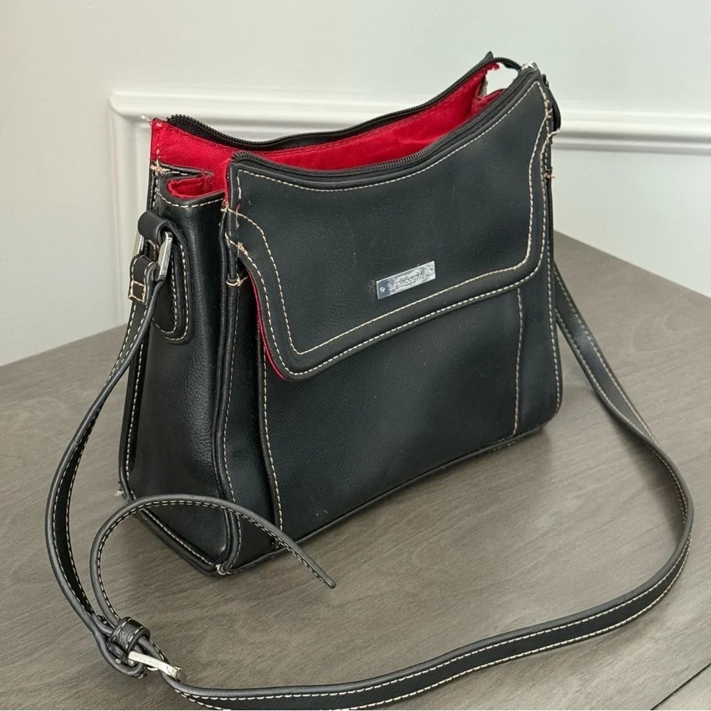 Liz Claiborne Black Leather Shoulder Strap Women's Handbag